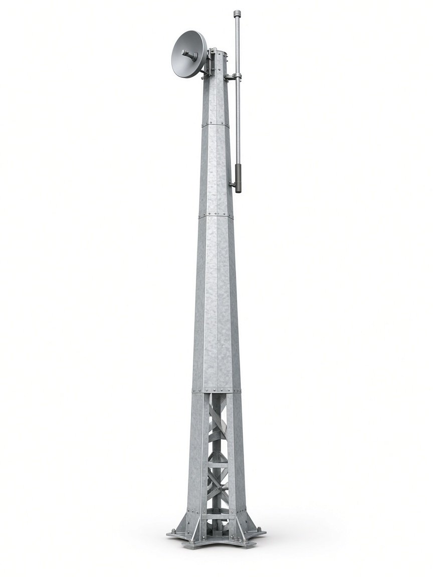 Galvanized light-gauge steel telecommunications mast